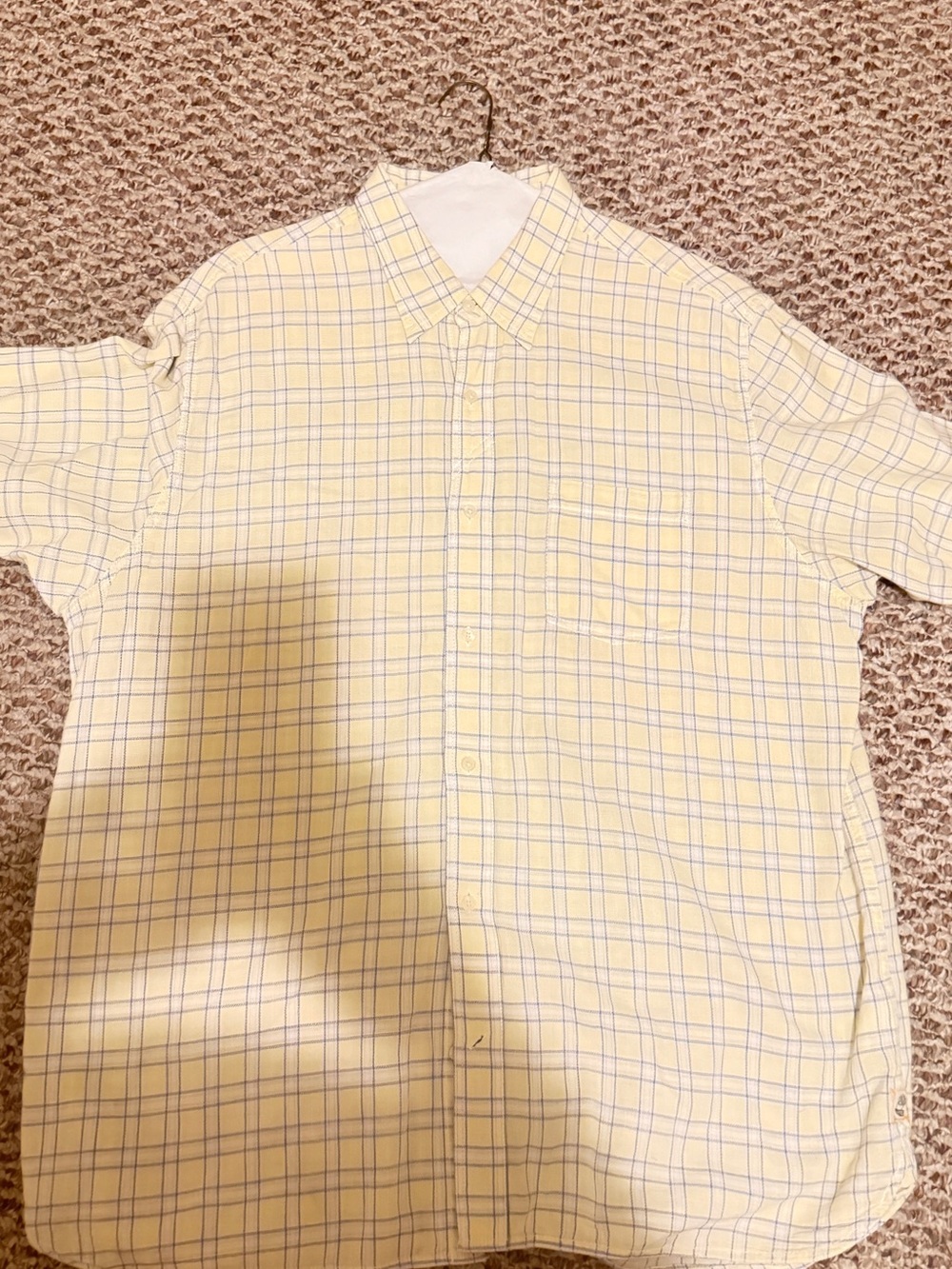 Timberland Yellow and Blue Plaid Short-Sleeve Button-Down Shirt - Picture 4 of 10